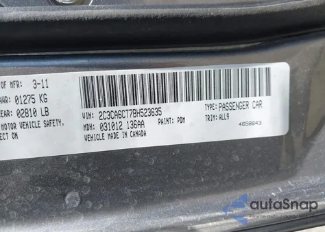 2011 Chrysler 300C из США, поврежденный, VIN 2C3CA6CT7BH523635